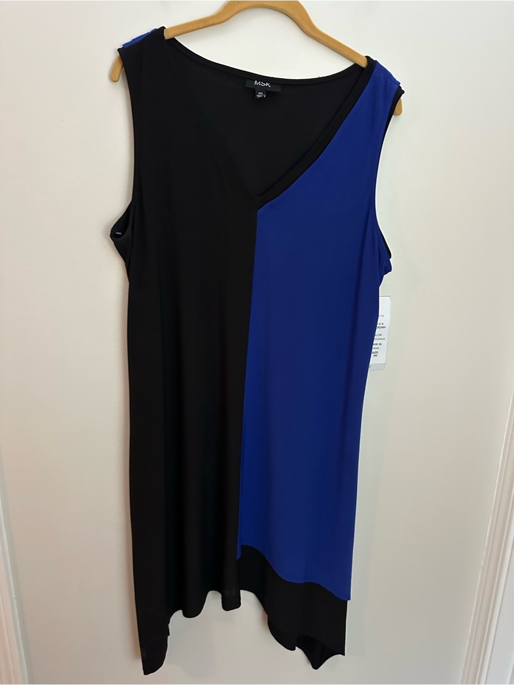 MSK Color-Block Dress XXL Black Royal Blue NWT